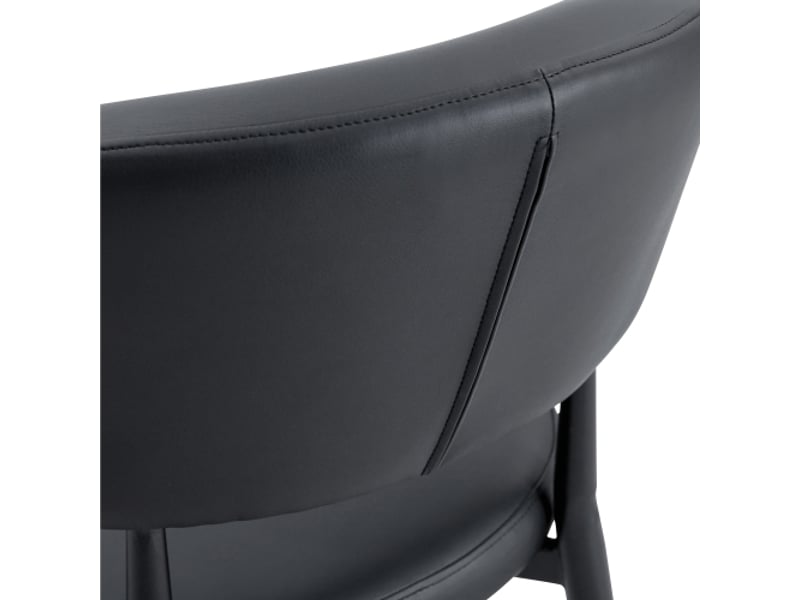  Ensemble table ronde bois 100 cm et 4 chaises pu noires à dossier incurvé – idéal salle à manger et cuisine  - Conforama E