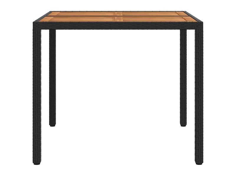  Table de jardin, table d'extérieur noir 90 x 90 x 75 cm polyrotin  - Conforama D