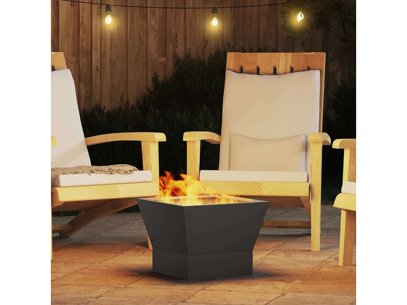 Brasero exterieur, foyer camping noir 40x40x35 cm acier patiné - Conforama D