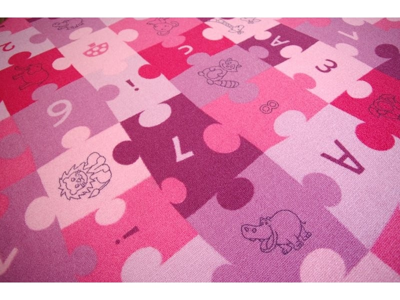  Tapis enfant puzzles violet cercle cercle 133 cm  - Conforama E