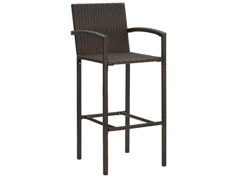 Lot de 2 tabouret de bar, chaise de bar marron résine tressée  - Conforama A