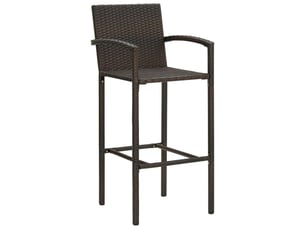 Lot de 2 tabouret de bar, chaise de bar marron résine tressée