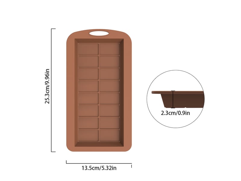  Lot de 2 moules à chocolat en silicone avec 1 grattoir, 2 moules à chocolat profonds, anti adhésif our bricolage de noix chocolat  - Conforama B