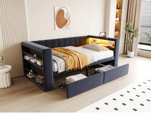 Lit banquette 90x190 cm SOGEU   coloris gris