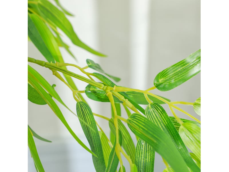  Plante artificielle bambou 150 cm verte en plastique avec pot et mousse décorative, idéale pour intérieur et extérieur  - Conforama D