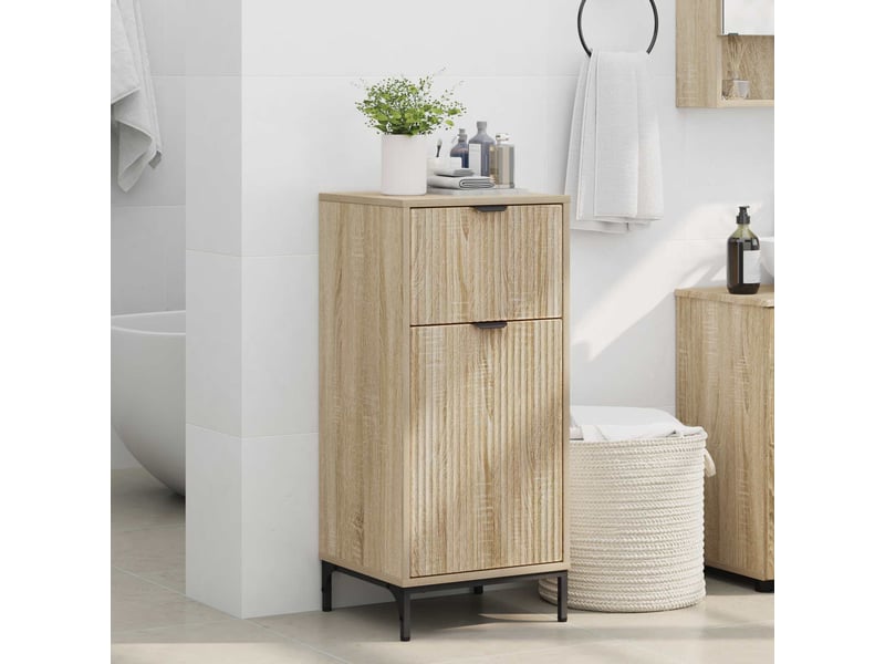 Cabinet de salle de bain, armoire salle de bain chêne sonoma 39,5 x 36 x 88 cm cf65355 - Conforama D