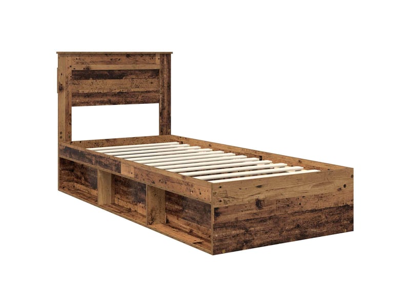 Lit simple- lit adulte - cadre de lit bois ancien 90 x 200 cm bois de pin massif - Conforama C