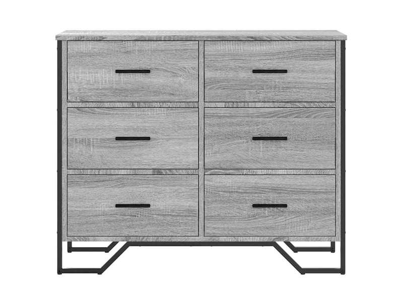  Commode, armoire à tiroirs bureau sonoma gris 91x35,5x74,5 cm bois d'ingénierie  - Conforama D