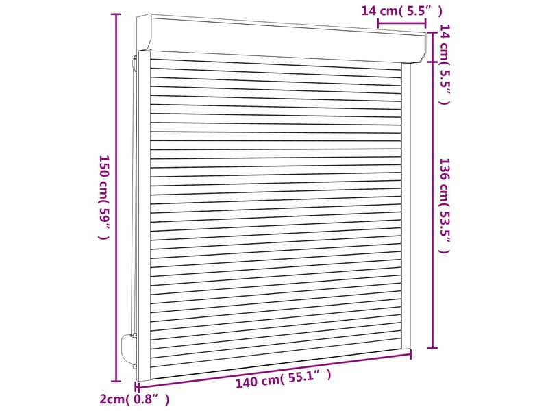  Store enrouleur, store roulant anthracite 140 x 150 cm aluminium et polyuréthane cf47238  - Conforama E