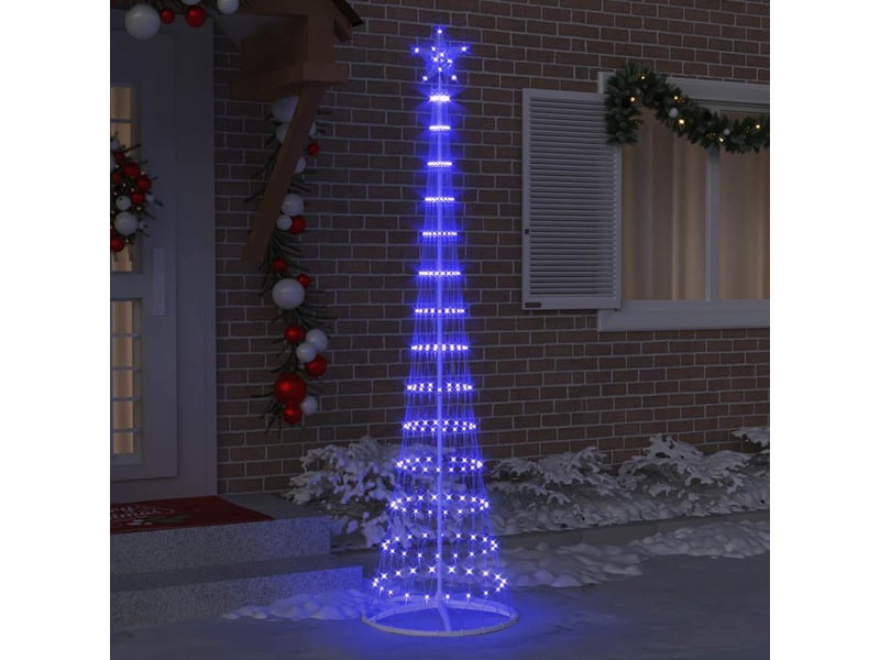  Arbre de noël, sapin de noël led bleu 250 cm métal  - Conforama C