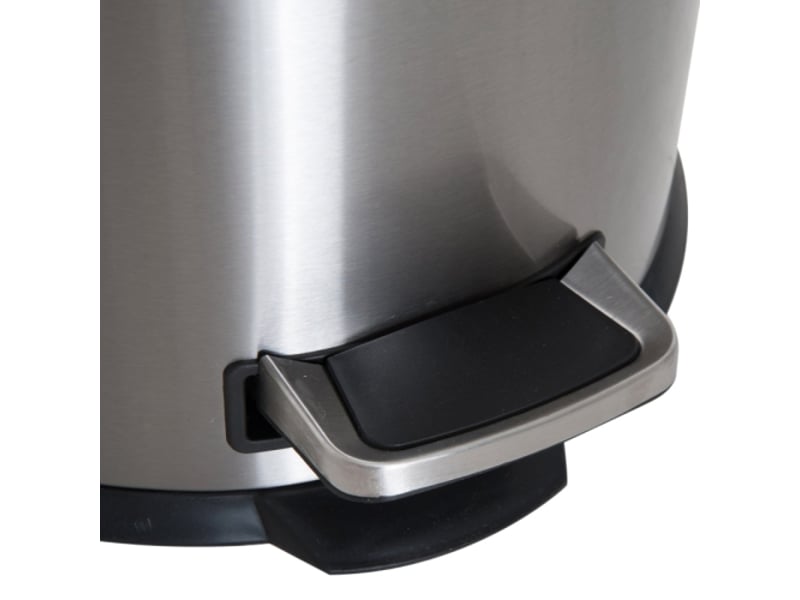  Poubelle à pédale 30 l en inox, bac intérieur, couvercle rabattable, argentée, cuisine et salle de bain  - Conforama E