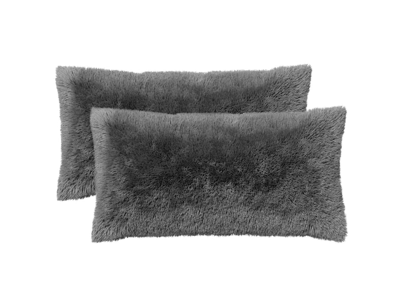  Lot de 2 coussins avec oreiller, coussins décoratifs heerlen vert clair fleece pv cf50611  - Conforama A