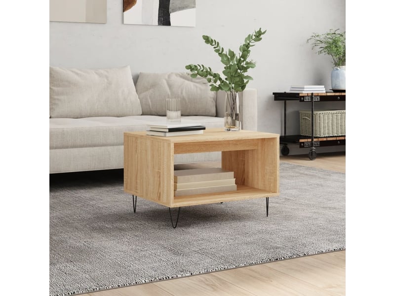  Table basse | table de salon chêne sonoma 60x50x40 cm bois d'ingénierie  - Conforama B