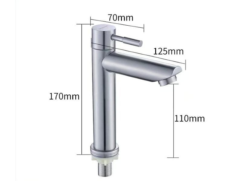  1 petit robinet d'eau froide pour salle de bain robinet d'eau froide mitigeur de salle de bain - en acier inoxydable 304  - Conforama B