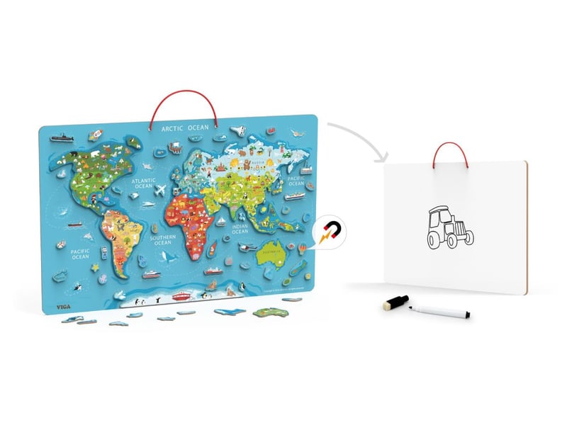  Tableau magnétique viga 44508 - carte du monde 2 en 1, 106 pièces 6971608445088 - Conforama B