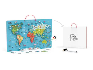 Tableau magnétique viga 44508 - carte du monde 2 en 1, 106 pièces
