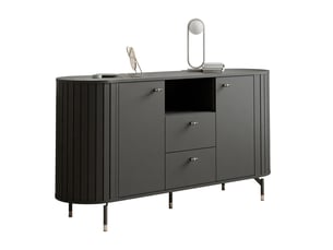 Buffet 2 porte(s)  2 tiroir(s) <strong>IDOHOME</strong> <strong>SENTO</strong> - 190 cm coloris noir 