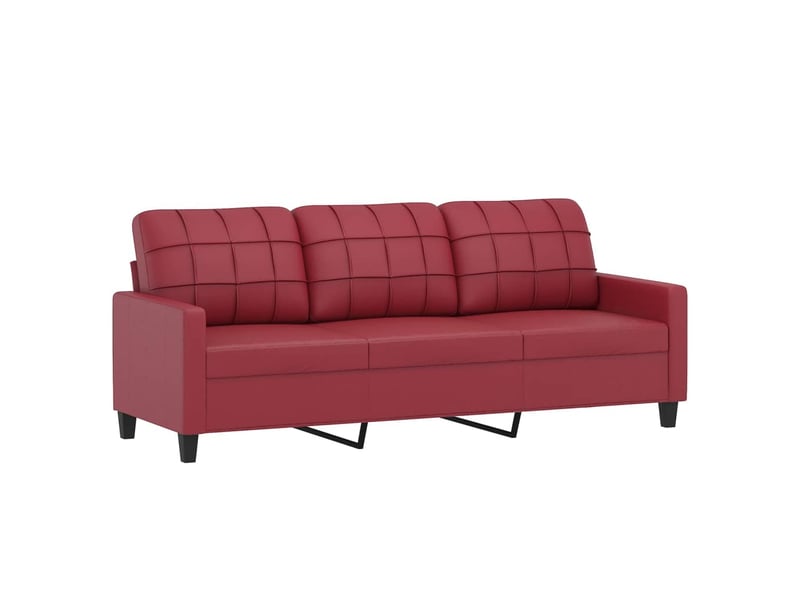  Canapé droit, sofa, canapé à 3 places repose-pieds rouge bordeaux 180 cm similicuir cf20570  - Conforama D