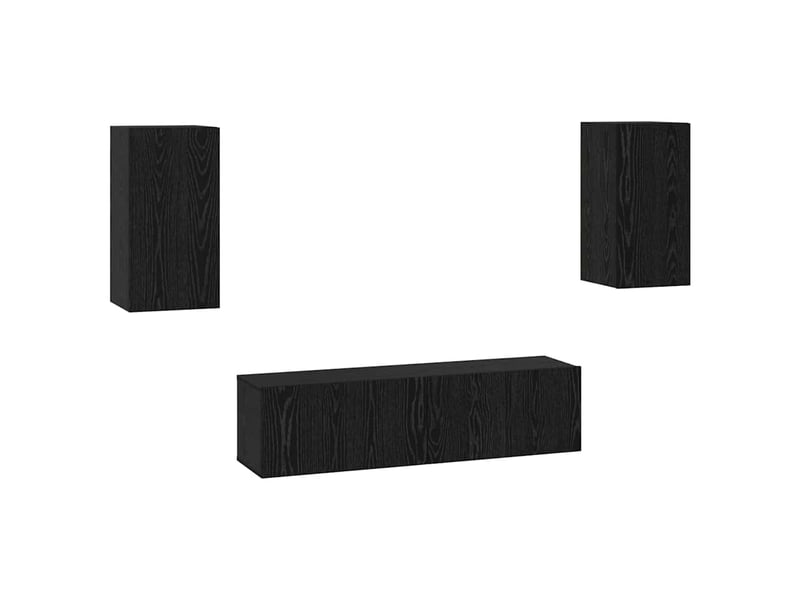  Ensemble meuble tv - banc tv - meuble de rangement chêne noir bois d'ingénierie  - Conforama A