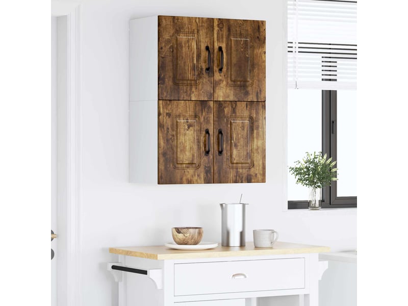  Meuble mural de cuisine | armoire de cuisine 2 pcs chêne fumé shl3451  - Conforama D