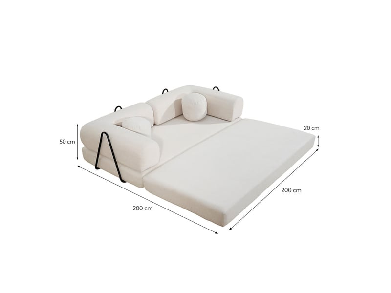  Canapé compressé convertible modulable 3 places en velours côtelé beige crosby  - Conforama D