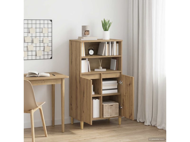  Buffet - haut armoire chêne artisanal 60 x 36 x 110 cm bois d'ingénierie  - Conforama D