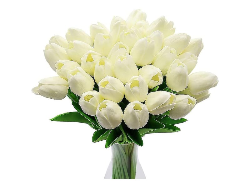  Kaelt - simulation fleur tulipe fausse fleur latex matériel toucher réel salle de mariage famille hôtel fête intérieur étude bricolage décoration  - Conforama D