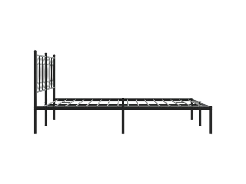  Lit double- lit adulte -  cadre de lit métal sans matelas avec tête de lit noir 150x200cm  - Conforama D