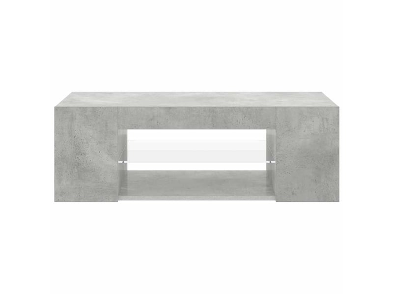  Meuble tv - banc tv - meuble de rangement avec lumières led gris béton 90x39x30 cm  - Conforama D