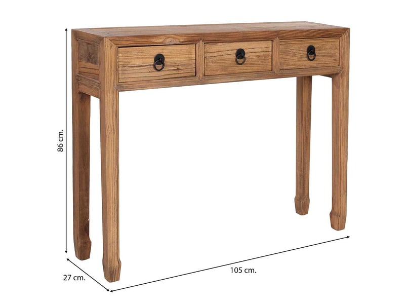  Console en bois beige 105x27x86 cm h  - Conforama C