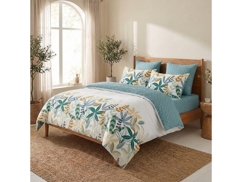  Parure de lit 220x240 cm coton goyave PD25475 - Conforama C