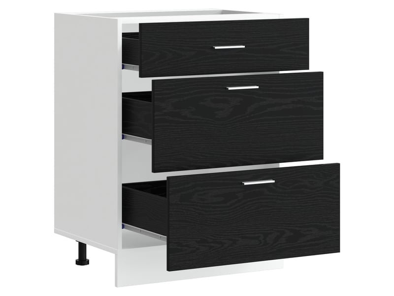  Meuble de cuisine bas chêne noir 60x46x81,5cm  - Conforama D