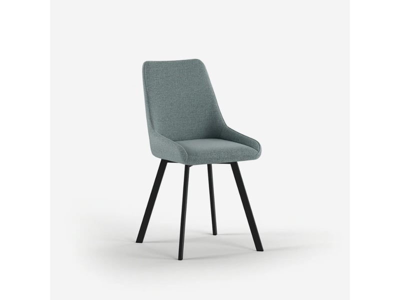  Lot de 4 chaises rembourrées en microfibre avec pieds en métal artemis - turquoise  - Conforama C