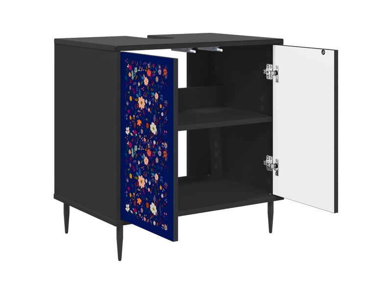  Armoire de salle de bain, meuble de rangement mainz chêne noir 60x40x61 cm  - Conforama D