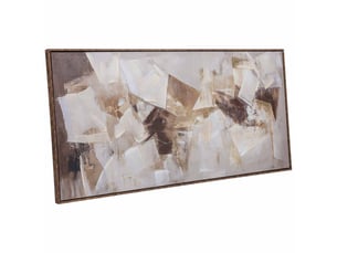 Tableau peint à la main avec cadre en bois multicolore 143x4x73h cm