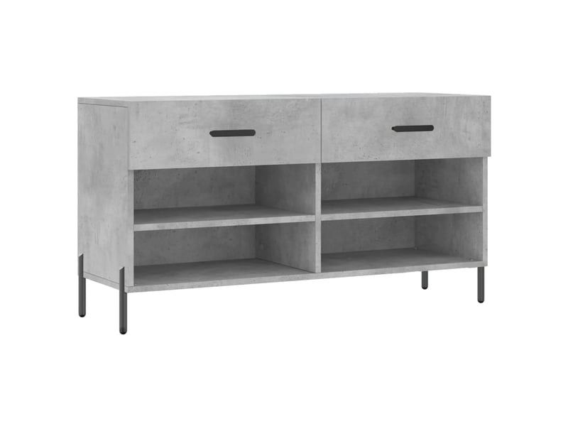  Banc à chaussures, meuble à chaussures gris béton 102x35x55 cm bois d'ingénierie shl3199  - Conforama A