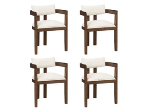 Lot de 4 chaises de salle à manger 57,5x60,5x78,5 cm avec accoudoirs bois noyer