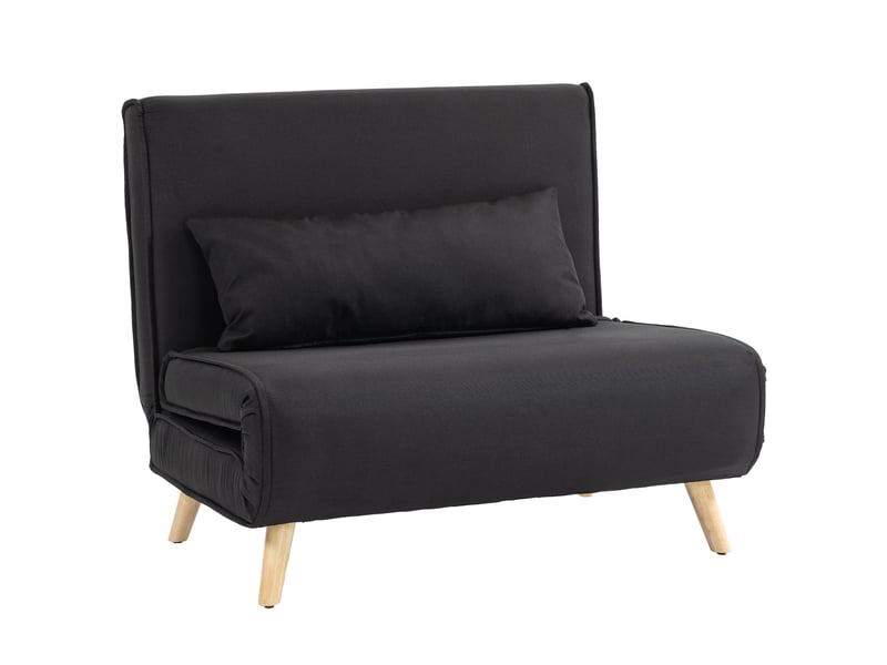  Fauteuil convertible noir, canapé lit d'appoint avec dossier réglable, assise extra large pour salon et chambre d'amis  - Conforama A