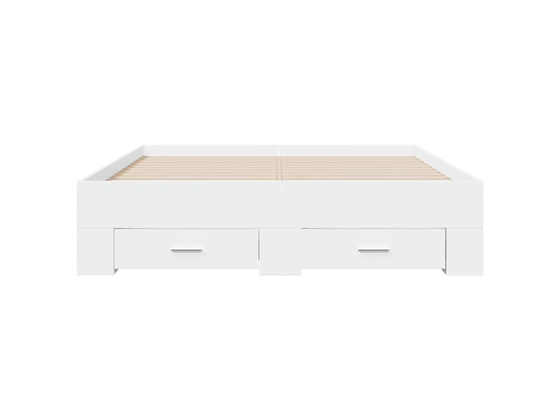 Lit double- lit adulte - cadre de lit avec tiroirs sans matelas blanc 135x190 cm - Conforama C
