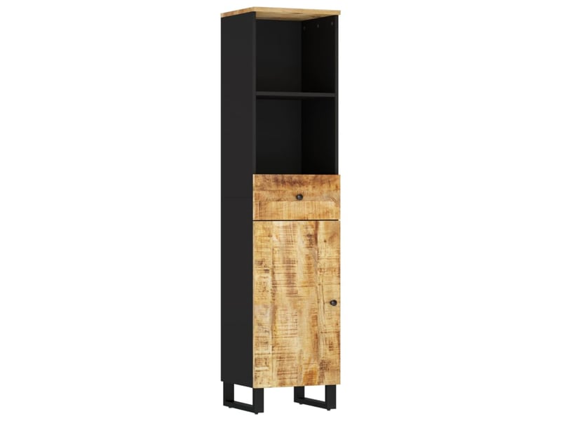 Armoire de salle de bain, cabinet de salle de bain 38x33x160 cm bois massif de manguier cf65002 - Conforama A