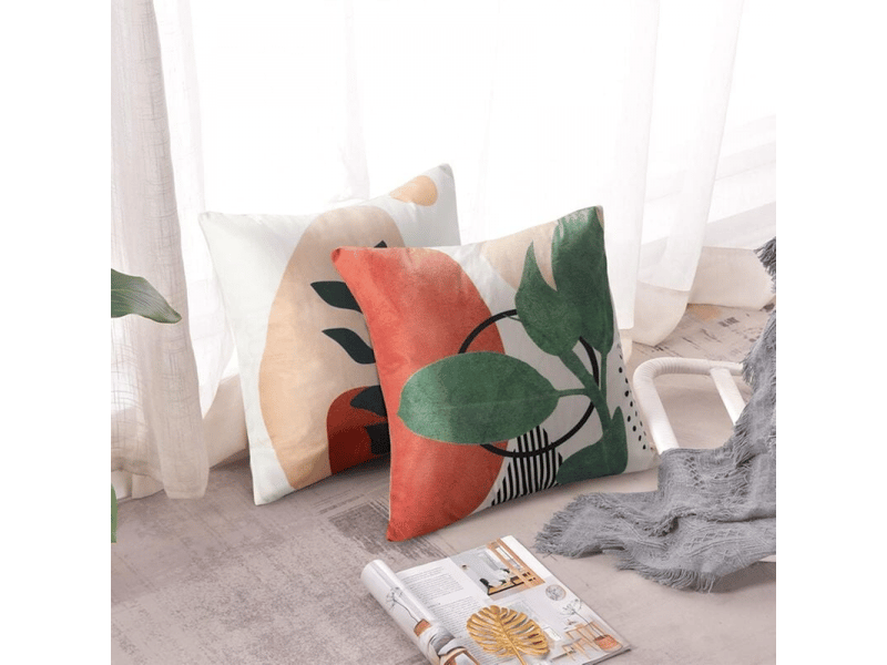  Lot de 4 housse de coussin - lot de 4 45 x 45 cm taie d'oreiller décorative housses de coussin pour canapé velours classic housse de coussin pour maison salon chambre feuilles, blanc  - Conforama D