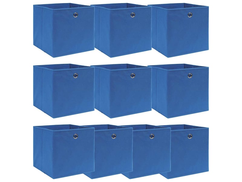  Boîtes de rangement 10 pcs bleu 32x32x32 cm tissu  - Conforama B