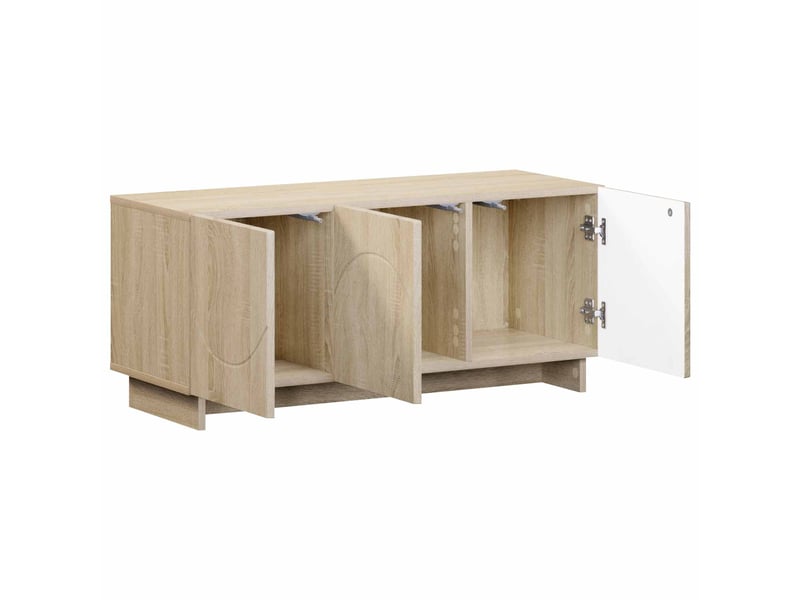  Meuble tv moderne, banc tv 90x34,5x40 cm chêne sonoma bois d'ingénierie shl33293  - Conforama C