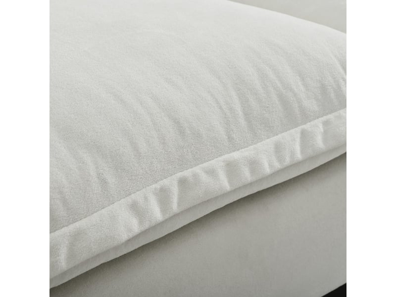  Canapé modulaire cloud forme bateau avec porte-gobelets rangement port usb 2 poufs 2 coussins en chenille pour appartement salon beige  - Conforama E