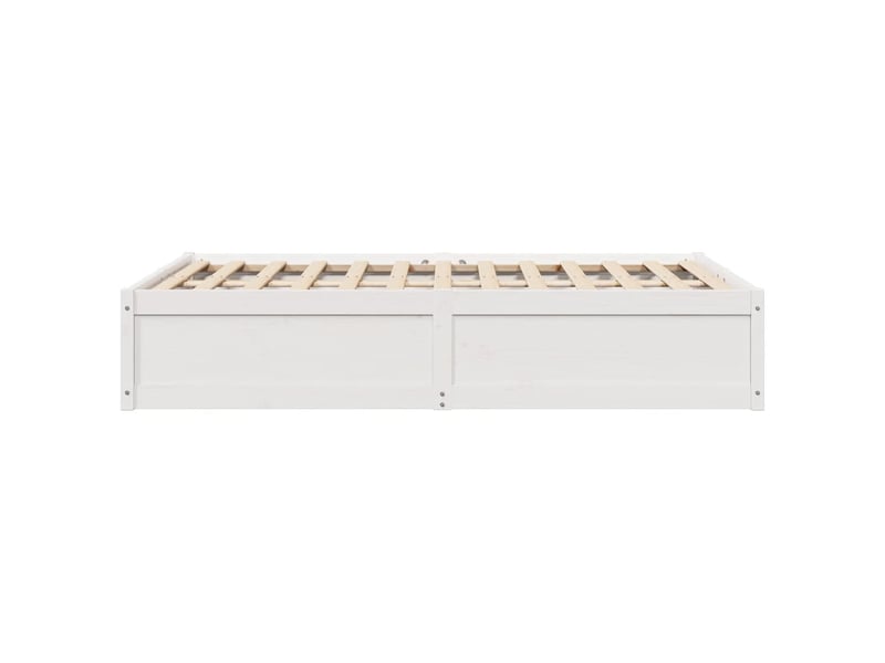  Lit double- lit adulte -  cadre de lit sans matelas blanc 135x190 cm bois de pin massif  - Conforama D