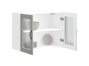 Armoire murale de cuisine avec porte en verre lucca gris béton shl3169