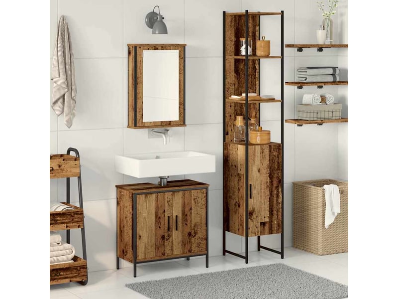 Ensemble de mobilier de salle de bain 3 pièces marron cf64475 - Conforama B