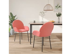 Lot de 2 chaises salle à manger | chaise de salon rose velours shl192