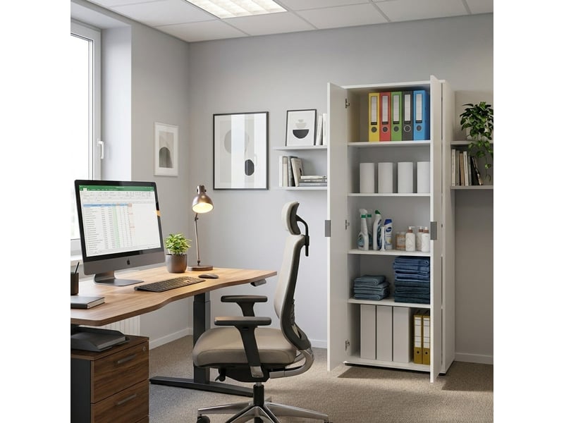  Armoire multifonction 2 portes avec 4 étagères made in italy jolly  - Conforama B