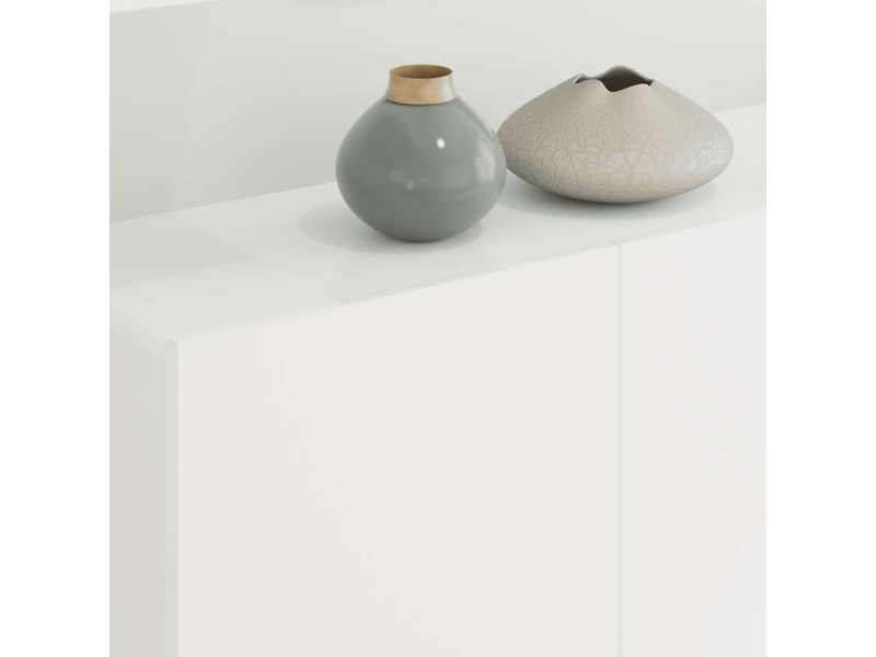  Meuble tv - unités murales tv 5 pcs blanc bois d'ingénierie  - Conforama C
